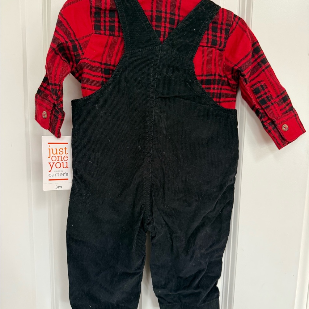 Carter's Baby Black Corduroy Overalls with Adjustable Straps - Picture 3 of 4